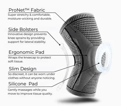 Silicone Knee Pad Support Strap – Patella & Meniscus Compression Brace for Running & Sports