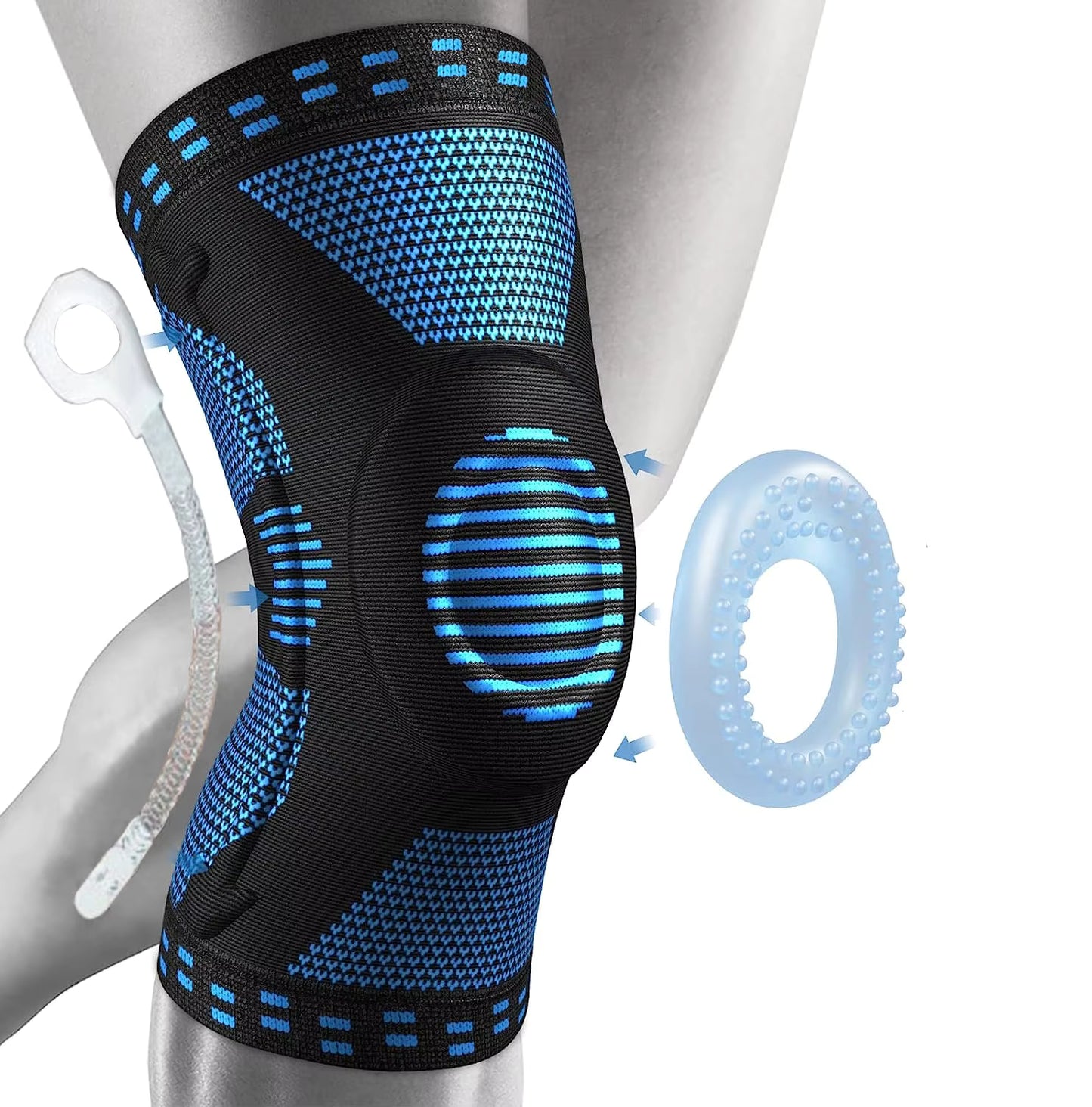 Silicone Knee Pad Support Strap – Patella & Meniscus Compression Brace for Running & Sports